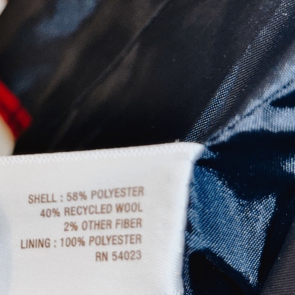 Old Navy Red & Navy Blue Plaid Peacoat Jacket XS - Picture 7 of 12